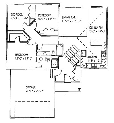 Floorplan of a move-in ready home in Clear Lake, MN located on 119th Ave. SE.