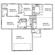 The Basswood IIII: 3 bed, 2 bath floor plan