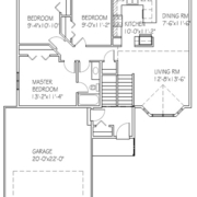 The Pinewood: 3 bed, 1 bath floor plan