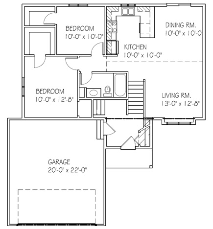 The Sandalwood: 2 bed, 1 bath floor plan