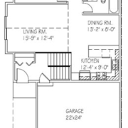 Twin Home: 2 bed, 1 bath floor plan
