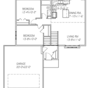 The Willow: 2 bed, 1 bath floor plan
